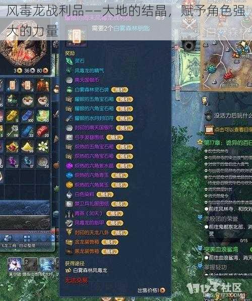 风毒龙战利品——大地的结晶,赋予角色强大的力量